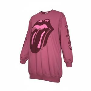 Zara X The Rolling Stones Pink Oversized Sweatshirt Dress Size 13/14 / Small